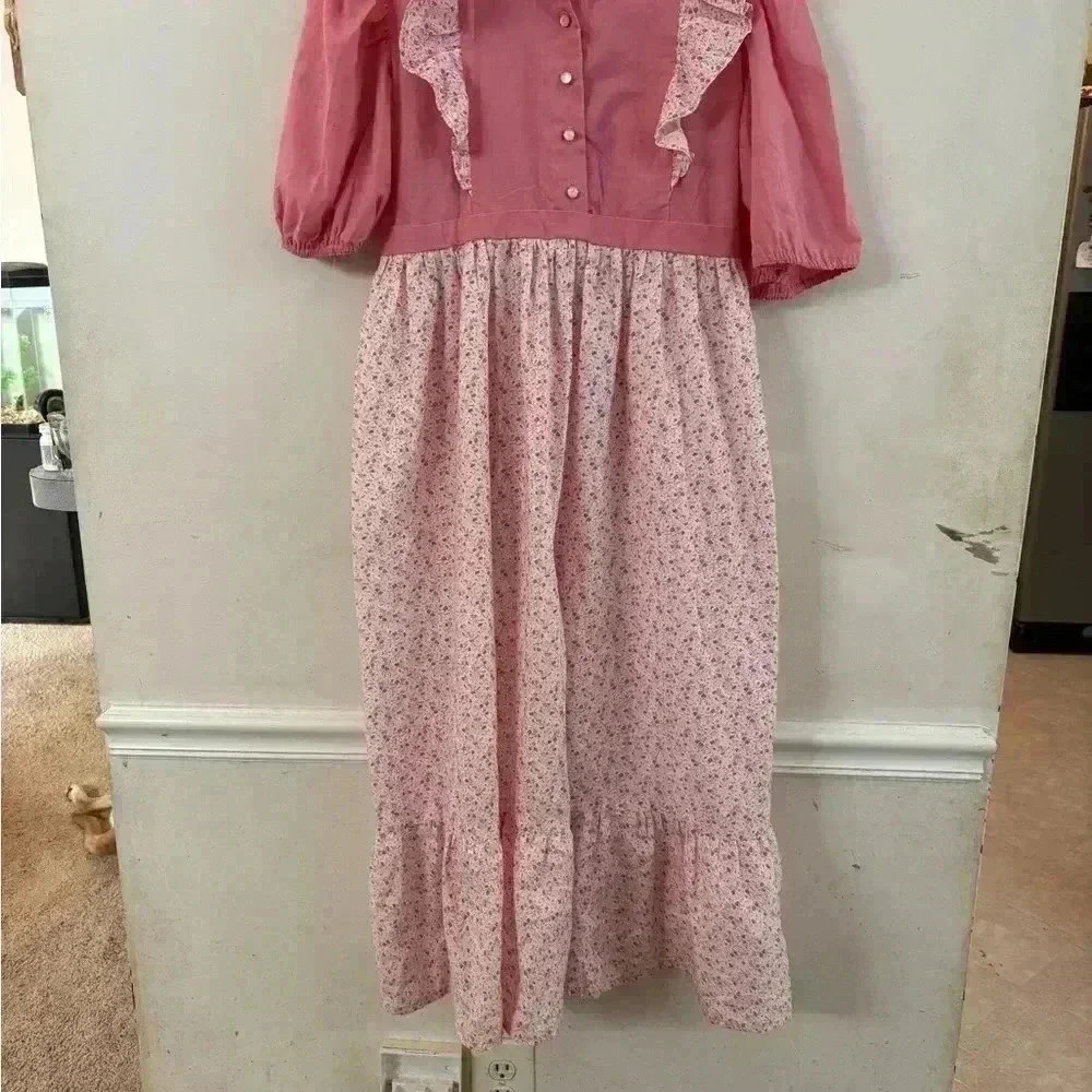 Vintage floral handmade dress size S - Picture 2 of 5